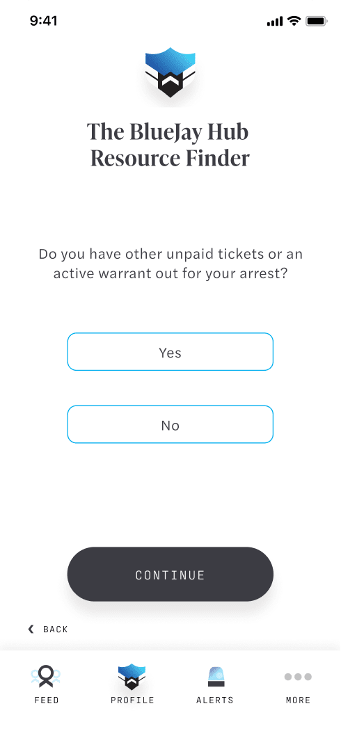 Screenshot of BlueJay dashboard